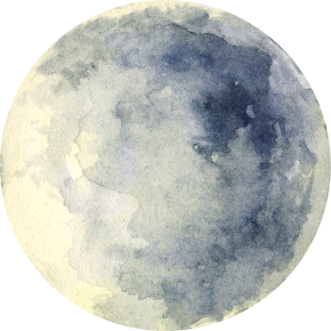 Watercolor Full Moon Illustration