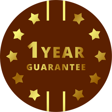 Brown and Gold 1 year guarantee